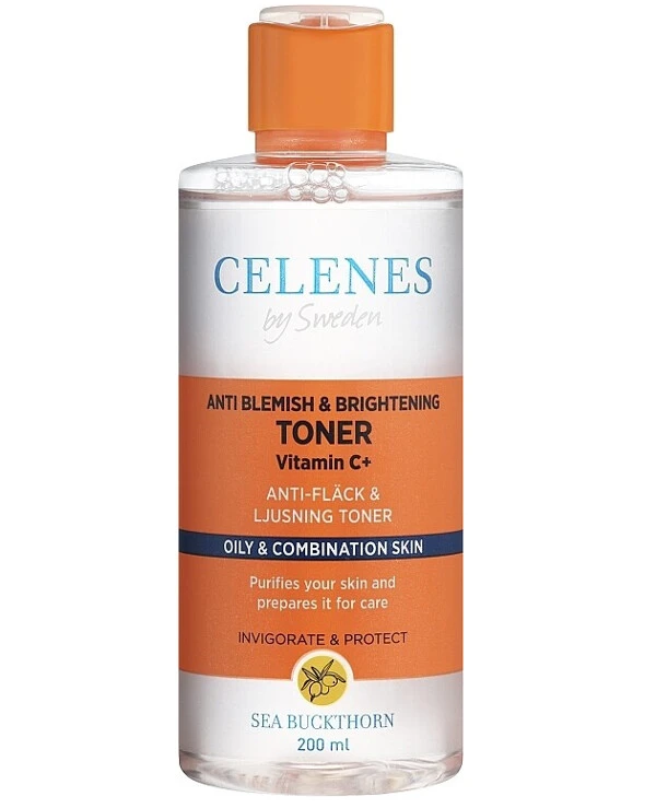 Celenes - Осветляющий тоник с облепихой для жирной и комбинированной кожи Sea Buckthorn Anti Blemish & Brightening Toner 200 мл
