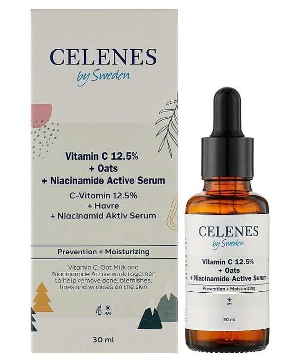 Celenes - Vitamin C Serum Vitamin C 12.5% Oats Niacinamide 30ml back
