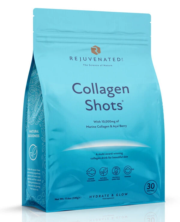 Rejuvenated - Питьевой коллаген с ягодами Асаи, 330 г Collagen Shots 10 000 мг 