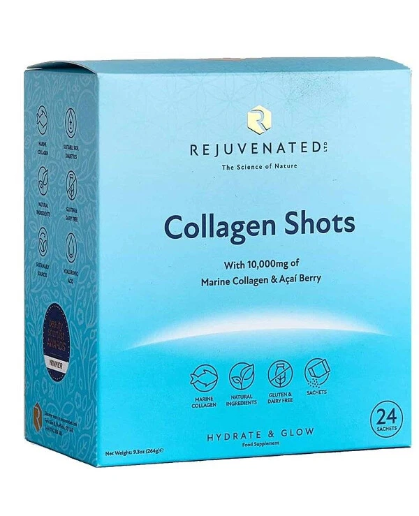 Rejuvenated - Питьевой коллаген с ягодами Асаи, 24 саше*11г Collagen Shots 10 000 мг 