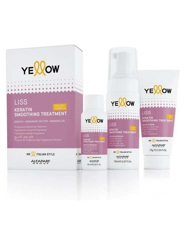 Yellow - Набор кератиновое выпрямление волос Liss Keratin Smoothing Treatment 60 мл