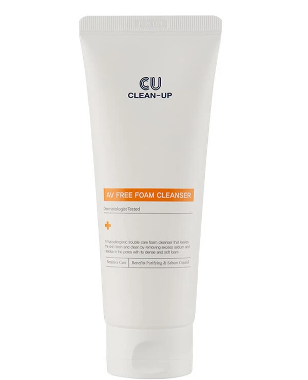 CU Skin - Кремовая очищающая пенка с салициловой кислотой Clean-Up AV Free Foam Cleanser 150 мл