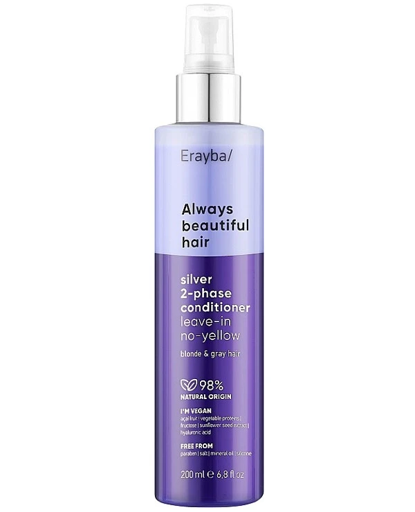 Erayba - 2-фазный кондиционер против желтизны волос Always Beautiful Hair Silver 2-Phase Conditioner Leave-in No-yellow 200 мл