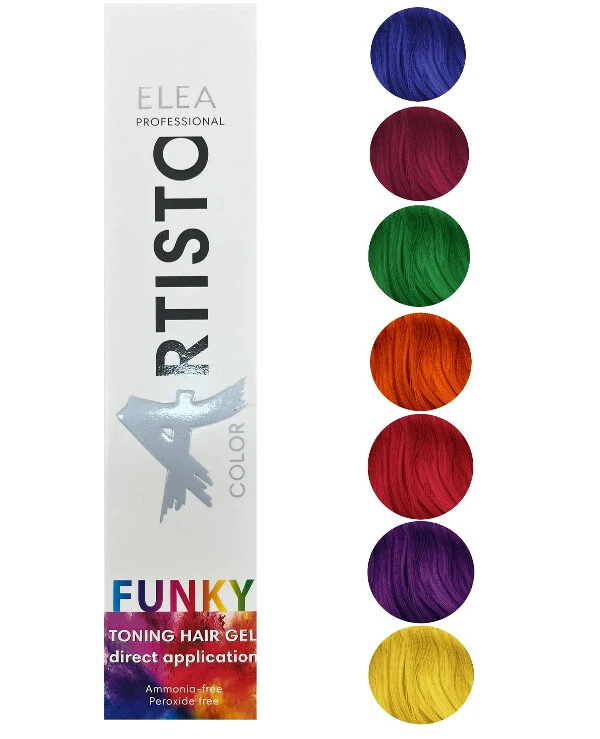 Elea Artisto - Тонирующий гель для волос Funky Colors Toning Hair Gel 100 мл