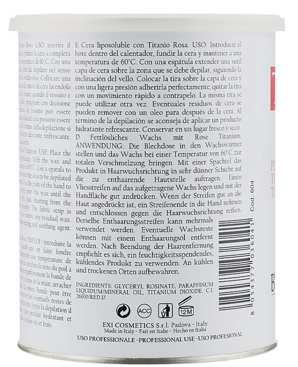 Byothea - Fat-soluble wax for depilation Pink Titanium Titano Rosa Cera Liposolubilc Pink, 800 ml back
