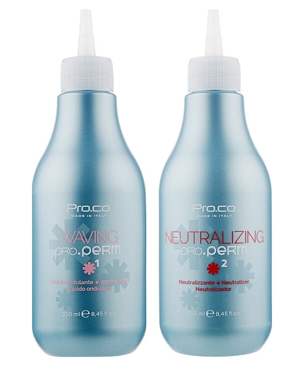 Pro. Co - Hair curling complex (liquid + neutralizer) Hair Curling System 2x250ml back