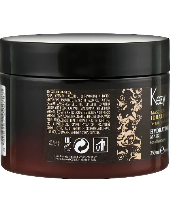Kezy - Увлажняющая маска для волос Incredible Oil Hydrating Mask 250 мл back