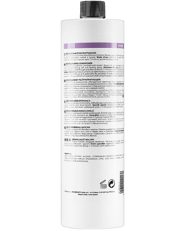 Kezy - Восстанавливающий кондиционер для волос с кератином Remedy Restructuring Conditioner 1000 мл back