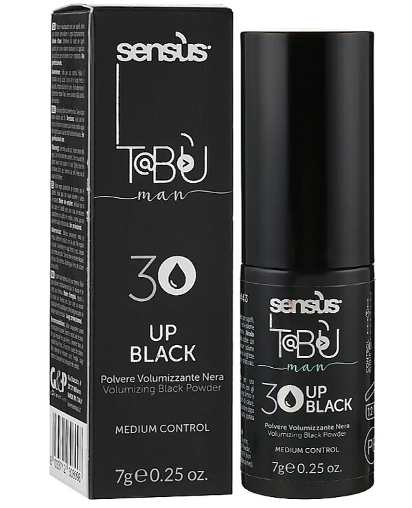Sensus - Черная пудра для объема волос Tabu Up 30 Black 7 г back