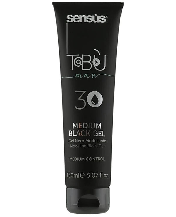 Sensus - Моделирующий черный гель для волос Tabu Medium Black Gel 150 мл