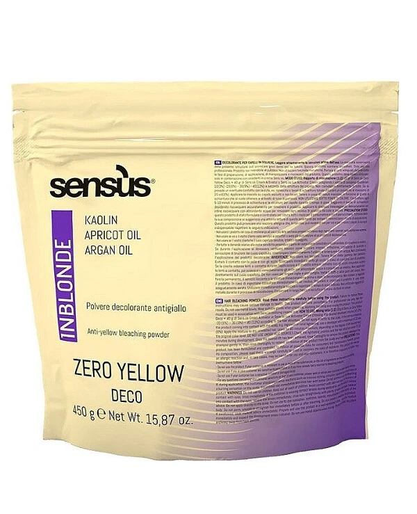 Sensus - Порошок для осветления волос с антижелтым эффектом Inblonde Zero Yellow Deco 450 г