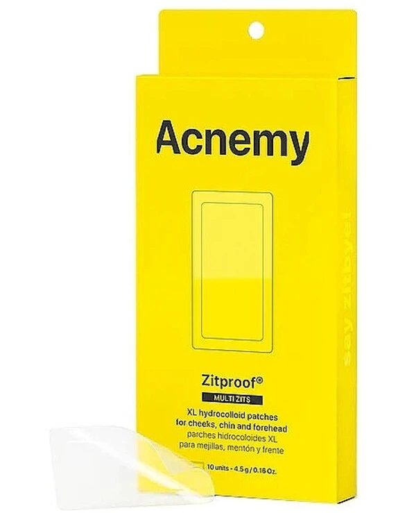 Acnemy - Гидроколлоидные пластыри размера XL для щек, подбородка и лба Zitproof Multizits 
