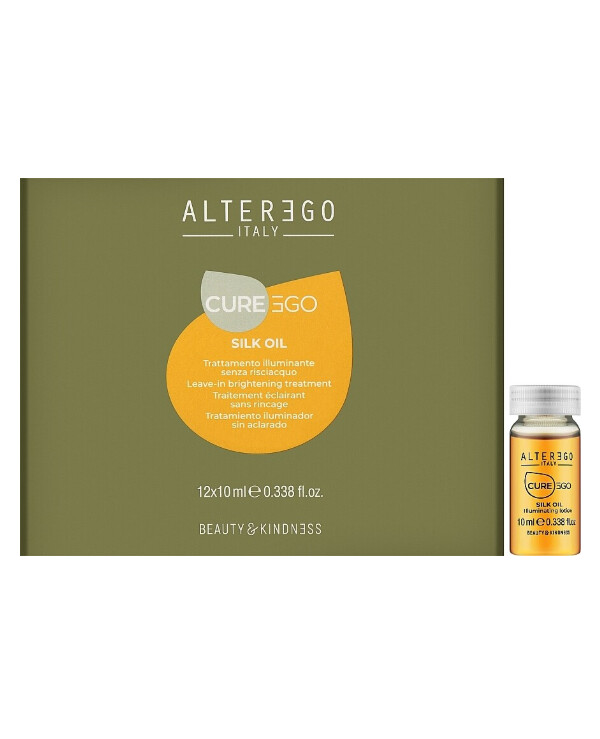 Alter Ego - Ampoules for shine of unruly and curly hair CureEgo Silk Oil Leave-in Illuminating Treatment 12x10ml