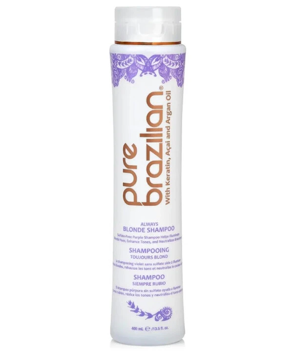 Pure Brazilian - Кератиновый фиолетовый шампунь Always Blonde Shampoo 400 мл