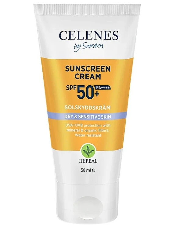 Celenes - Солнцезащитный крем для сухой и чувствительной кожи SPF 50+ Herbal Sunscreen Cream Spf 50+ Dry & Sensitive 50 мл