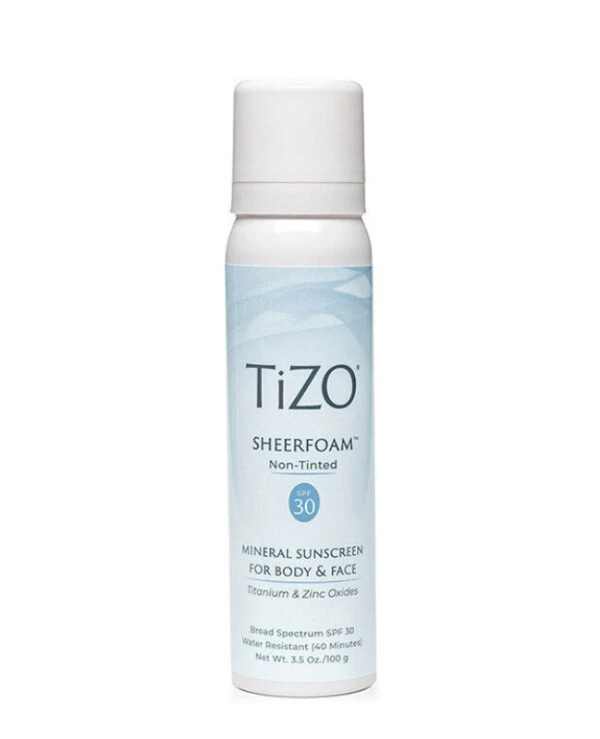 Tizo - Минеральная солнцезащитная пенка для лица и тела без оттенка SheerFoam Body & Face Non-Tinted SPF 30 100 мл