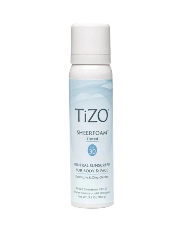 Tizo - Минеральная солнцезащитная пенка для лица и тела тонирующая SheerFoam Body & Face Tinted SPF 30 100 мл