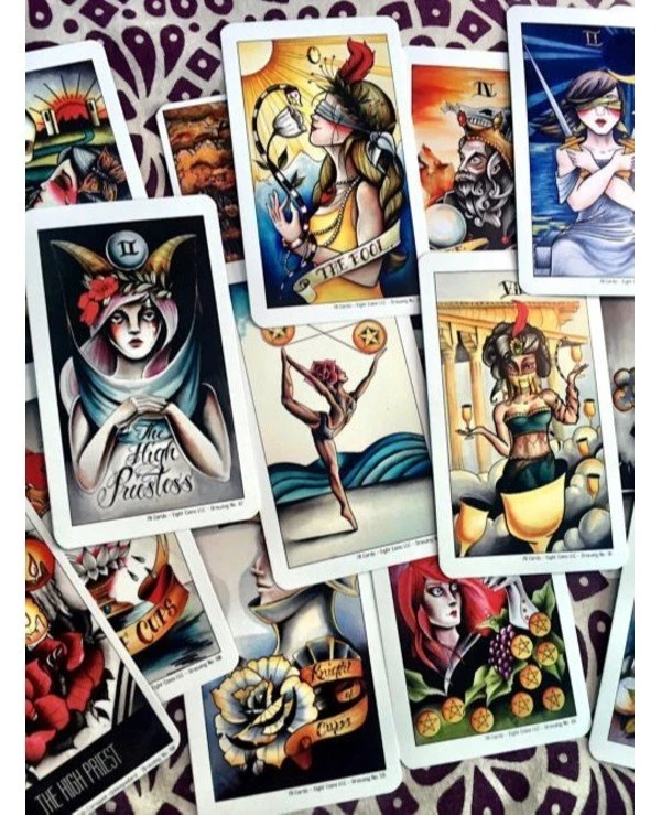 US Games Systems Tarot Таро Тату «Восемь монет» | Eight Coins Tattoo Tarot фото 4, цена, купить