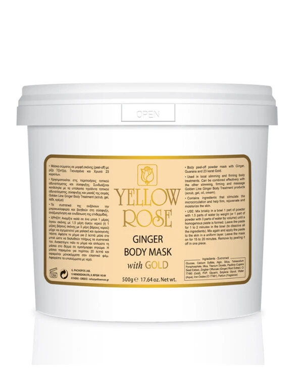 Yellow Rose - Plasticizing body mask with gold Ginger Body Pell-Off Mask 500g