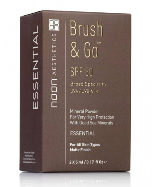 NOON Aesthetics Natural mineral powder SPF-50 for all skin types | Noon Aesthetics Brush & Go SPF 50 Natural Mineral Powder SPF-50