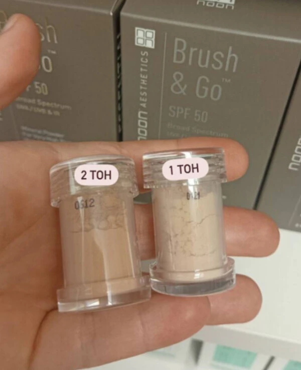 NOON Aesthetics Натуральная минеральная пудра SPF-50 для всех типов кожи | Brush & Go SPF 50 Natural Mineral Powder SPF-50 for all skin types