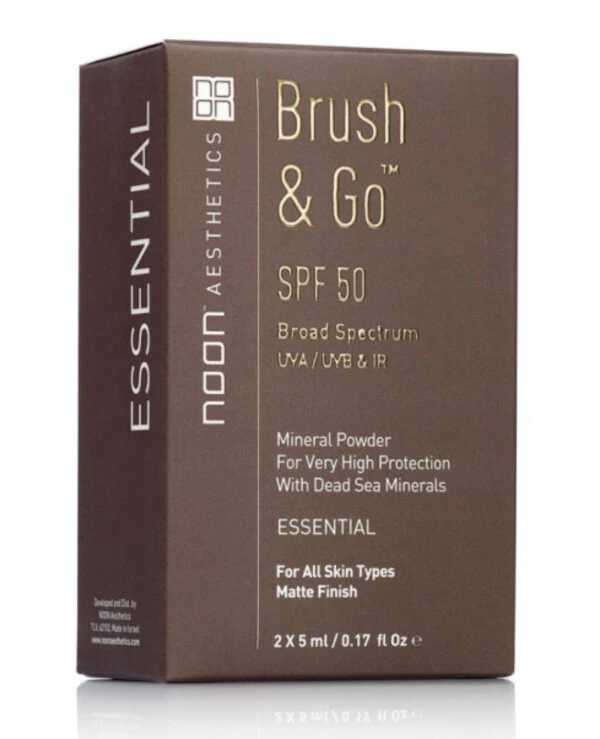 NOON Aesthetics Натуральная минеральная пудра SPF-50 для всех типов кожи | Noon Aesthetics Brush & Go SPF 50 Natural Mineral Powder SPF-50