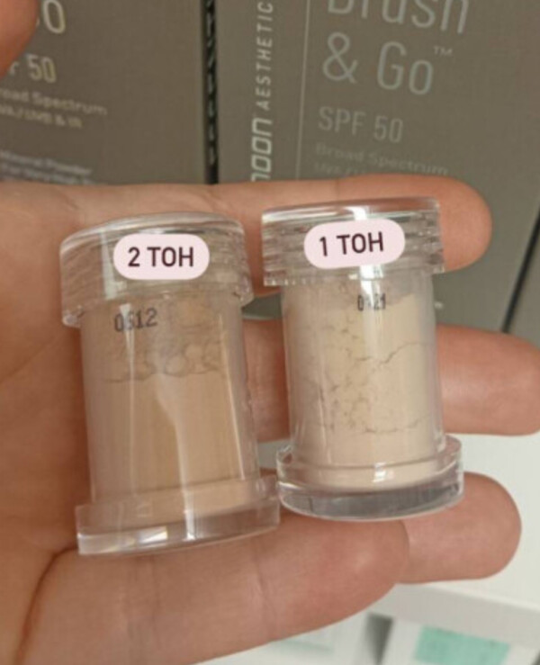 NOON Aesthetics Set of refills mineral powder for all skin types | Brush & Go SPF 50 Natural Mineral Powder SPF-50 for all skin types