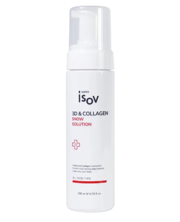 Isov Sorex - Тонизирующая пенка-эссенция для кожи лица 3D & Collagen Snow Solution 150 мл