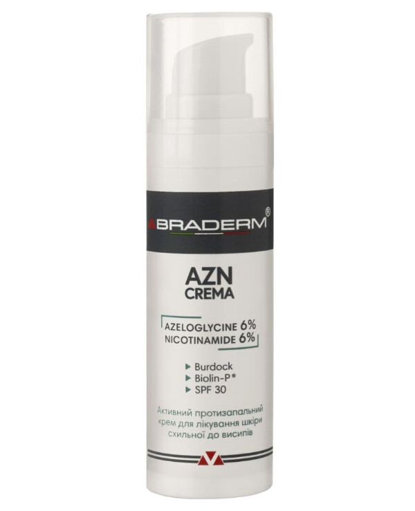 Braderm - Moisturizing sunscreen with prebiotics Azn Cream SPF 30 30ml