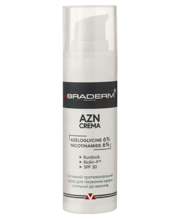 Braderm - Увлажняющий солнцезащитный крем с пребиотиками Azn Cream SPF 30 30 мл