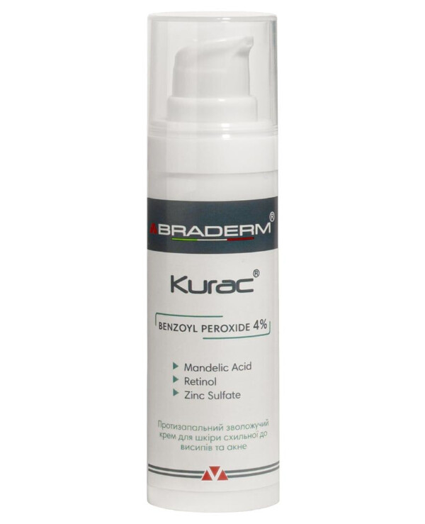 Braderm - Active anti-inflammatory cream with benzoyl peroxide Kurac Cream 30ml