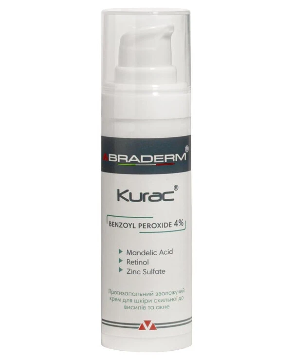 Braderm - Активный противовоспалительный крем с бензоил пероксидом Kurac Cream 30 мл