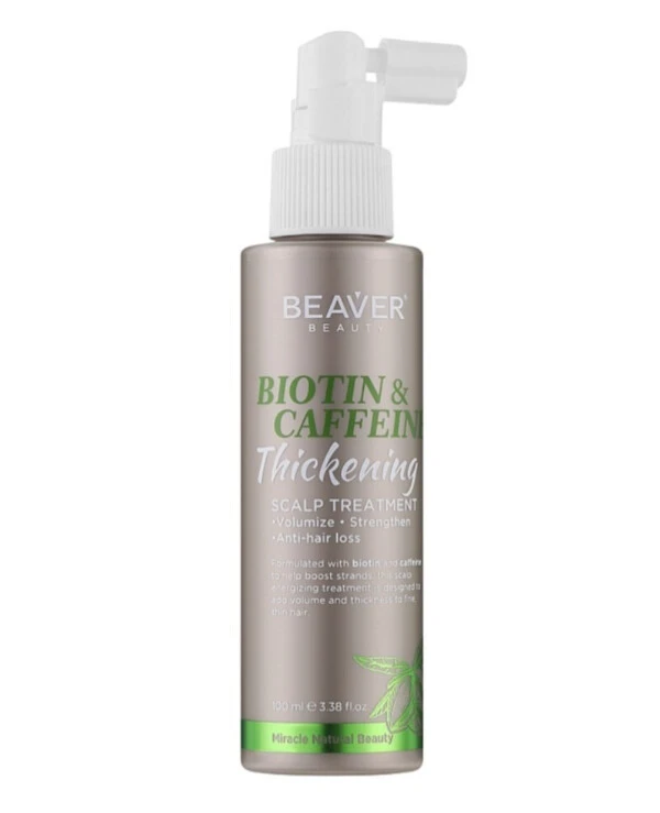 Beaver professional - Спрей против выпадения волос с биотином и кофеином Biotin & Caffeine Thickening Scalp Treatment 100 мл