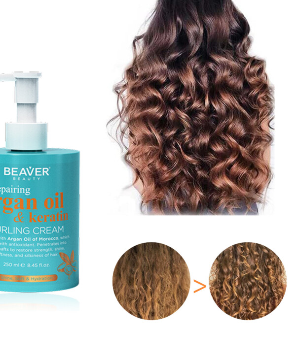 Beaver professional Argan Oil Cream for Bouncy Curls | Argan oil cream for bouncy curls and hair restoration