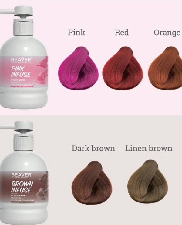 Beaver professional Intensive hair care shampoo, soft pink | Beaver Infuse Color Shine Shampoo