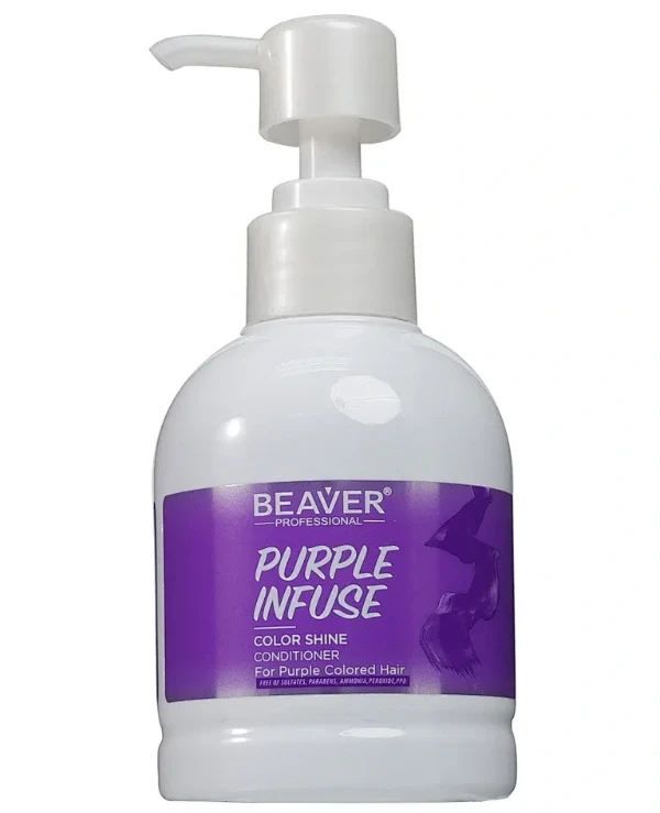 Beaver professional - Conditioner for intensive hair care and neutralization of yellowness Infuse Color Shine Conditioner-Purple 200ml, Purple