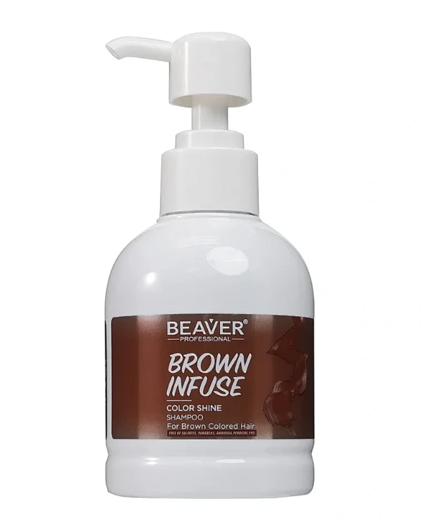 Beaver professional - Intensive hair care shampoo, golden beige Infuse Color Shine Shampoo-Brown 200ml, Brown