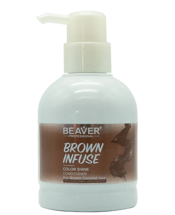 Beaver professional - Intensive hair care conditioner, golden beige Infuse Color Shine Conditioner-Brown 200ml, Brown