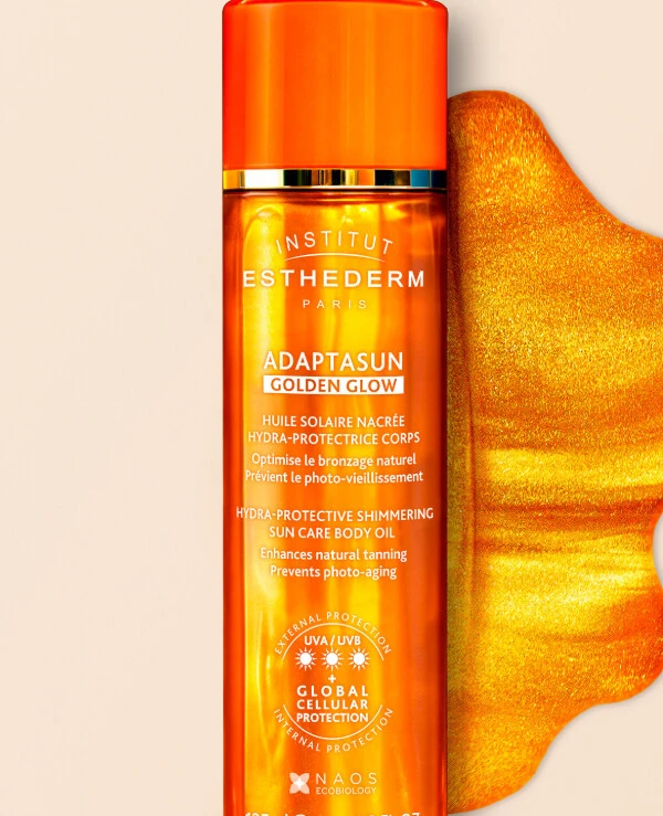 Institut Esthederm Защитное масло с шимером | Institut Защитное масло с шимером Esthederm Adaptasun Golden Glow