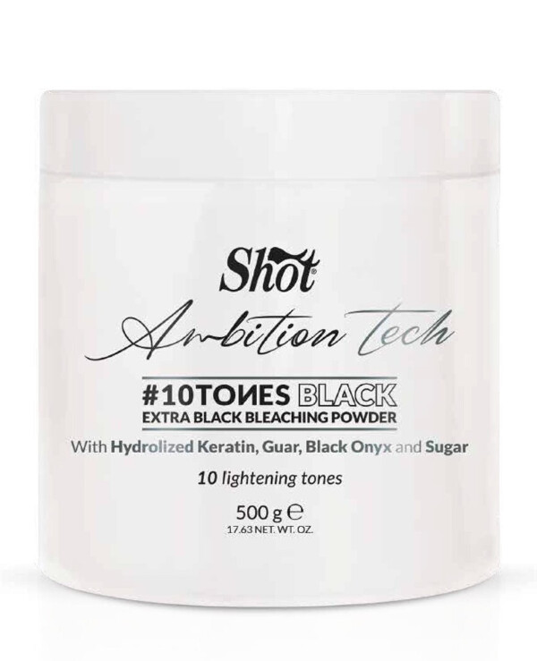 Shot - Lightening black hair powder Ambition Black Tech Bleaching Powder 500g