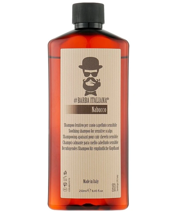 Barba Italiana - Успокаивающий шампунь для чувствительной кожи головы Soothing shampoo for sensitive scalps Nabucco 250 мл