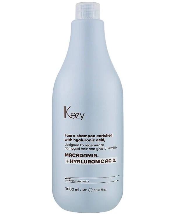 Kezy - Реструктуруючий шампунь з гіалуроновою кислотою Macadamia Plus Shampoo 1000 мл