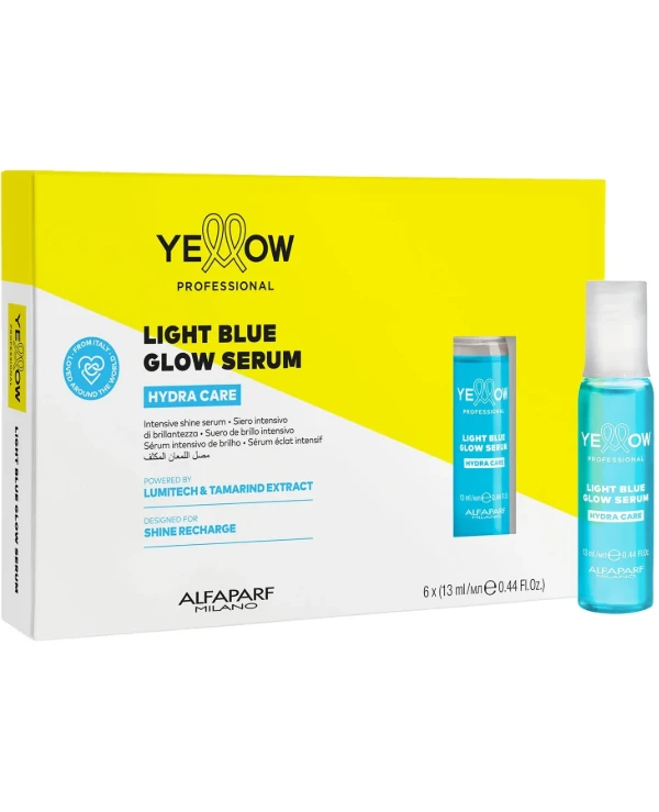 Yellow - Сыворотка в ампулах для увлажнения и блеска волос Hydra Care Light Blue Glow Serum 13 мл х 6 шт