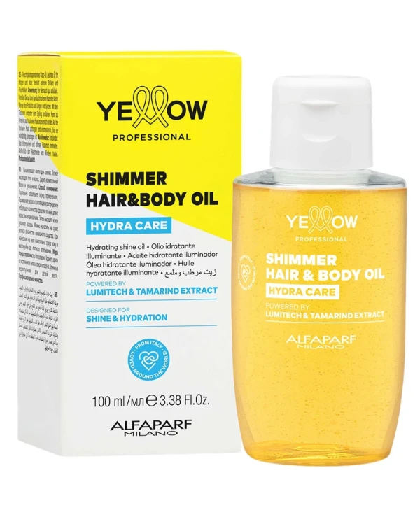 Yellow - Масло для увлажнения волос и тела Hydra Care Shimmer Hair And Body Oil 100 мл