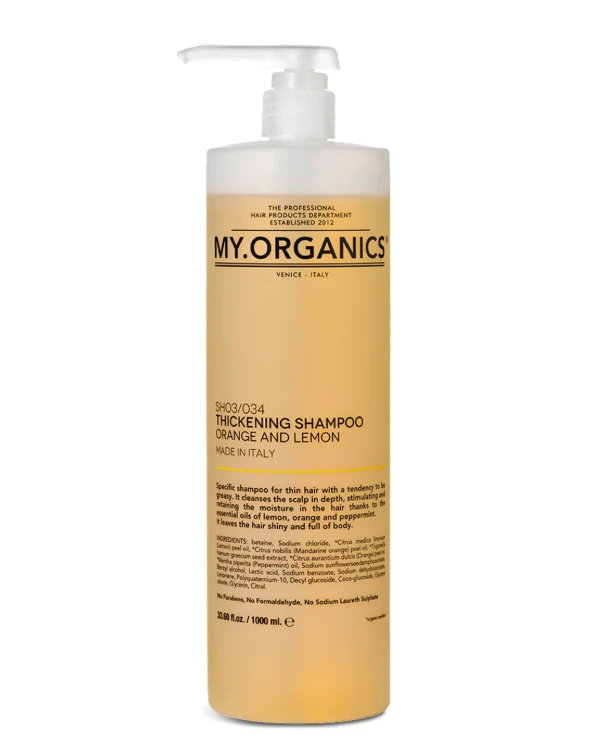 My.Organics - Shampoo for volume for fine and oily hair The Organic Thickening Shampoo Orange & Lemon 1000ml