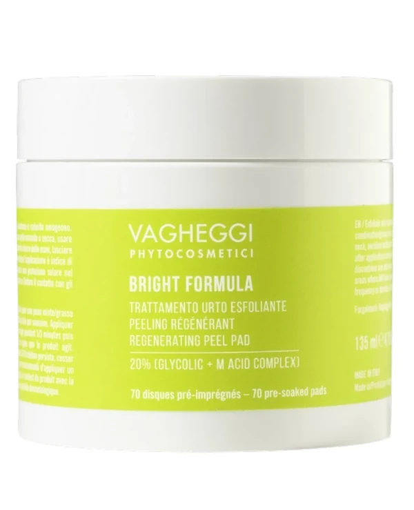 Vagheggi - Пилинг-подушечки Обновление - 20% AHA кислот Bright Formula Regenerating Peel Pad - 20% Glycolic + M acid complex 20%, 70 шт