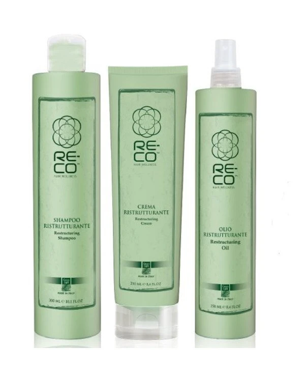 Green Light - Набір для реконструкції волосся (домашній) Re-Co Hair Wellness (shm/300ml + oil/250ml + hair/cr/250ml) 