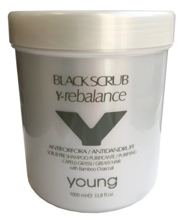 Young - Скраб от перхоти для жирных волос Antiforfora Capelli Grassi Black Scrub Preshampoo 1000 мл