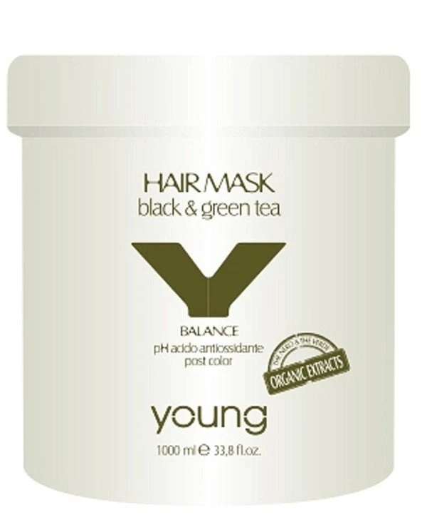 Young - Кислотная маска с экстрактами черного и зеленого чая Black & Green Tee Hair Mask 1000 мл
