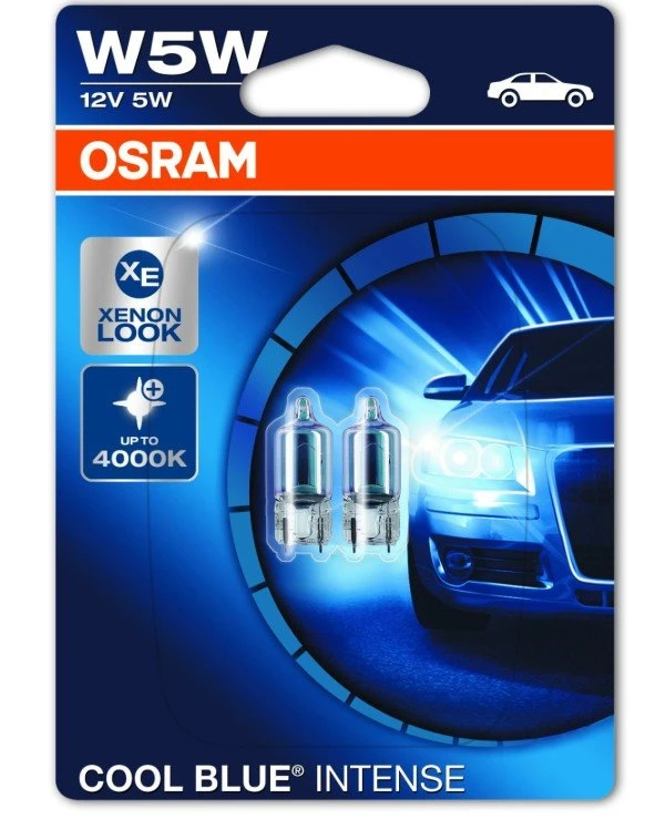 Osram - Лампа накаливания Cool Blue Intense W5W 12V 5,20 W W2.1x9.5d (2825HCBI-BLI2)  